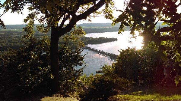 View of the lock and dam.