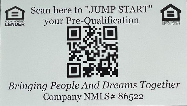 QR code to get prequalified