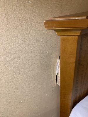 Headboard. Extra secured to the wall.