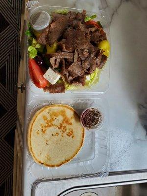 Greek Salad with gyro meat