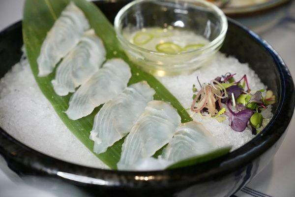 Halibut with amazu and Himalayan salt