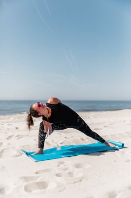 Cape May Beach Yoga with Yoga instructor Kelsy Wise