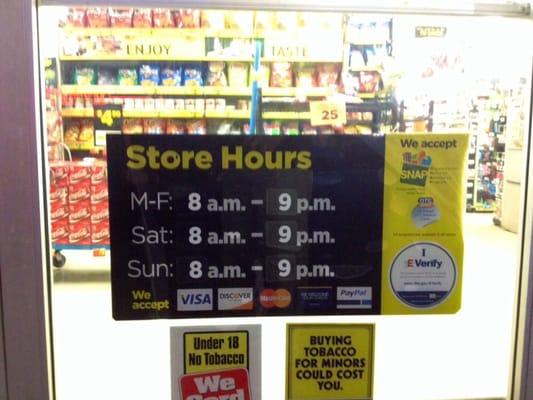 Store hours