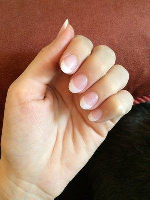 Christina does a fabulous American manicure with the powder dip!