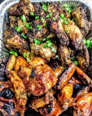 Jerk wings and sweet heat wings