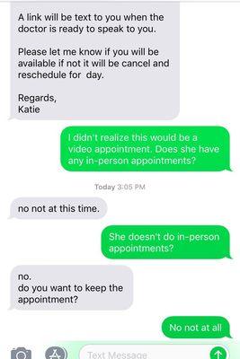 More texts from Ms. Garcia's assistant