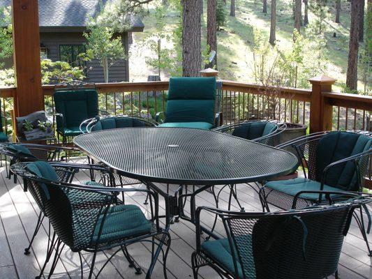 Powder coating is a great way to make outdoor furniture new again.