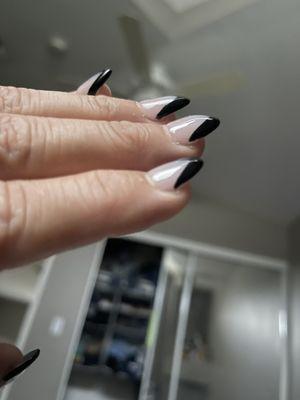 These are suppose to be pointed tuxedo nails.