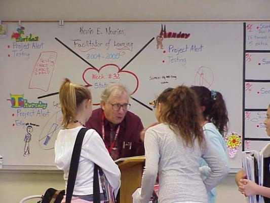 Brian teaching hypnotherapy to a local High School science class