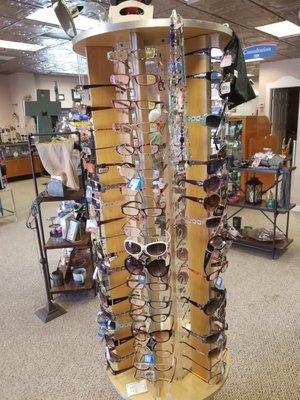 We sell reading glasses and sunglasses.