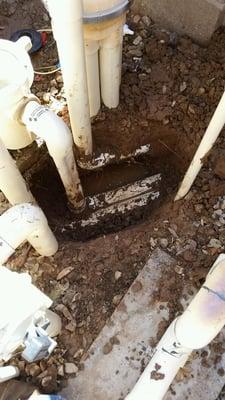 Had to hand dig with a little garden shovel to find round pipe.