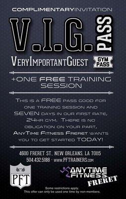 Mention that you seen this on yelp to receive one free training session