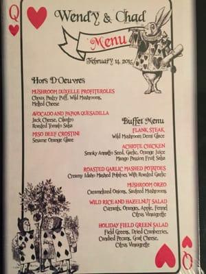 Front of Menu