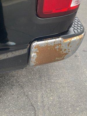 Rusted back bumper