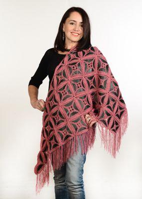 leather shawl in rose brown colors