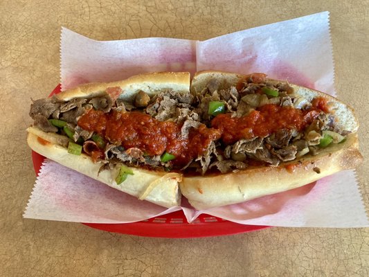 Cheesesteak special with pepperoni.  The best cheesesteaks I've found in the greater Harrisburg area.