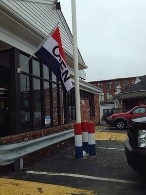 Patriotic concrete pillars