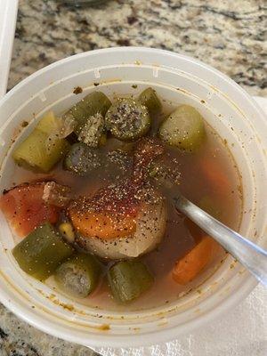 Veggie soup packed with vegetables