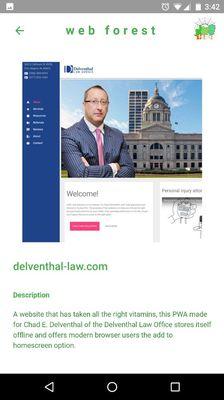 Progressive Web App built for Delventhal Law Office Fort Wayne