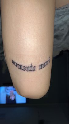 gf's tatoo "Memento Mori" by Matt