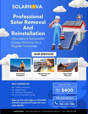 Solar Removal And Reinstallation