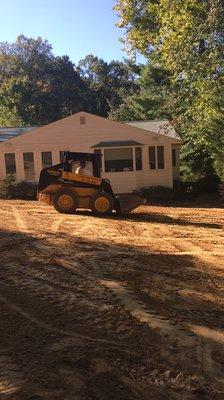 Land clearing and grading a residential home in Bethesda, MD.