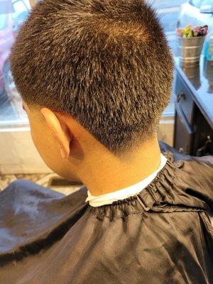 Taper Fade with a razor line-up