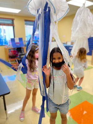 Giant Jelly Fish Exploration in our Theme Room