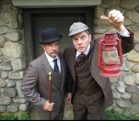 Sherlock and Watson!  At Town Players of New Canaan