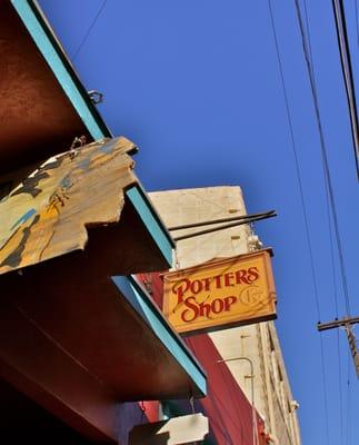 Signage at the Potters Shop in Bisbee, Arizona.