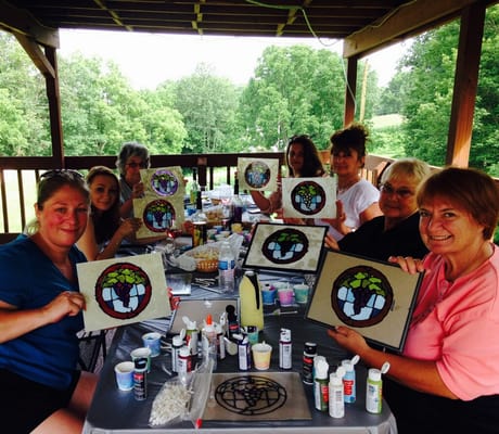 Wine Painting on the Deck