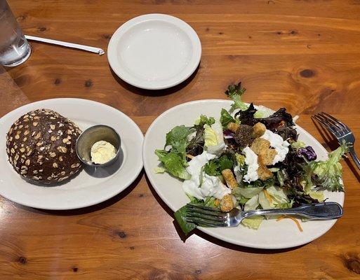 Salad and Warm Molasses Bread