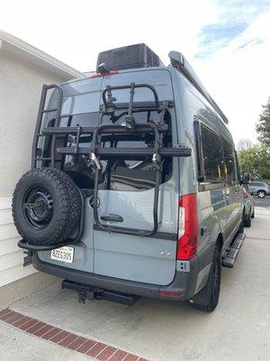 Waypoint Vehicles did my Owl Van tire carrier / ladder combo. Perfect job!