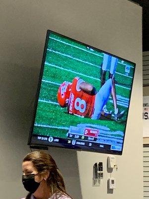 Big 10 Buckeyes game on the big screen to score check. #UpCloseSavor XP