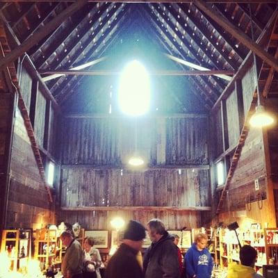 The inside of this massive barn is so enchanting.