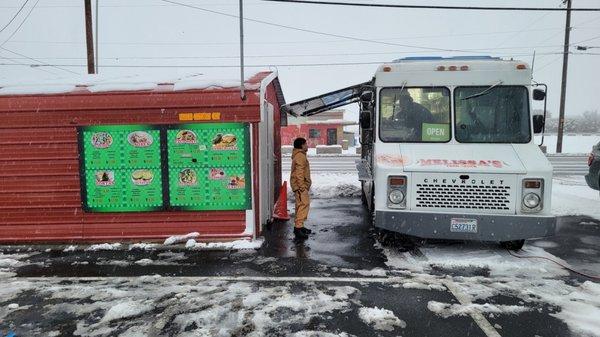 Truck and dining area