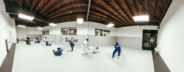 Our beautiful facility with 2000 Sq ft of mats and two showers.