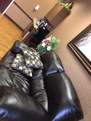 Comfy waiting room.