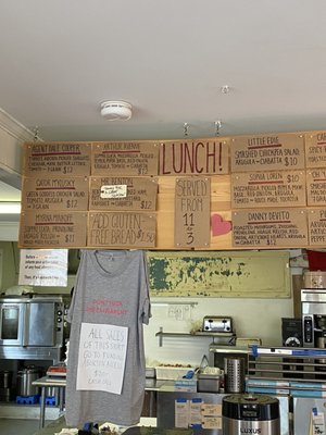 Lunch menu