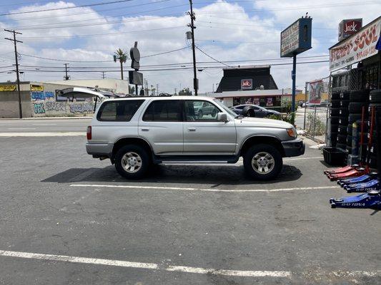 Old wheels changed on the 4Runner