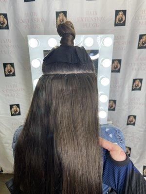 Seamless weft hair extensions