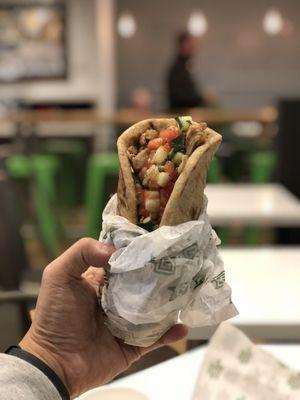 Chicken rotisserie pita wrap