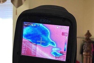 Our water damage contractors use infrared cameras to detect hidden water damage