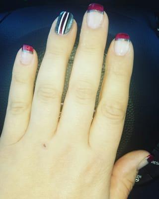 Ohio State game day nails.