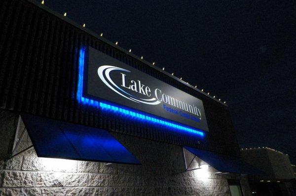 New Routered letter sign w/ Custom blue back lighting