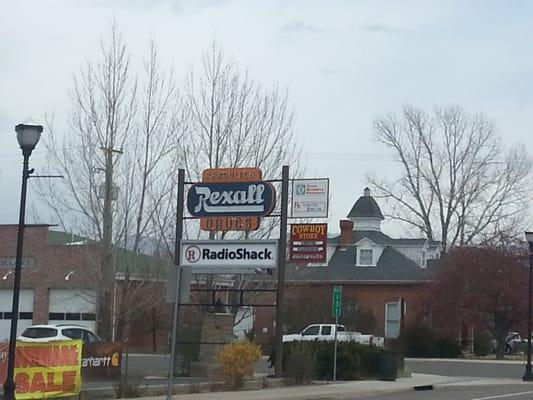 Radio Shack, Rexall Drug, and the Cowboy Store...all in ine