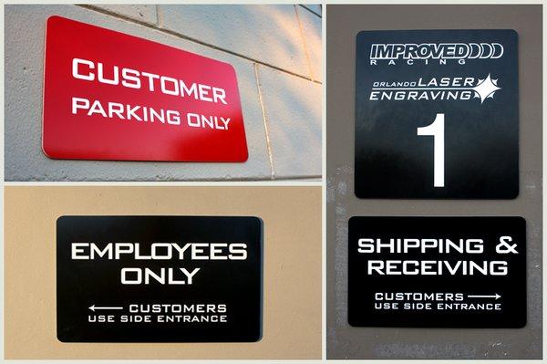 Company signs for all outside doors