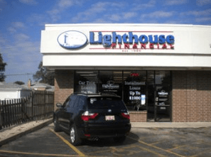 Lighthouse Financial car title loans is located in Five Star Plaza, next to Annetti's Pizza.