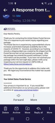 Proof the post office DID NOT RECEIVE  MY PACKAGE