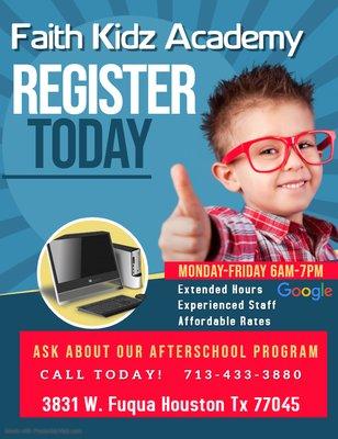 Ask about our Afterschool program 713-433-3880